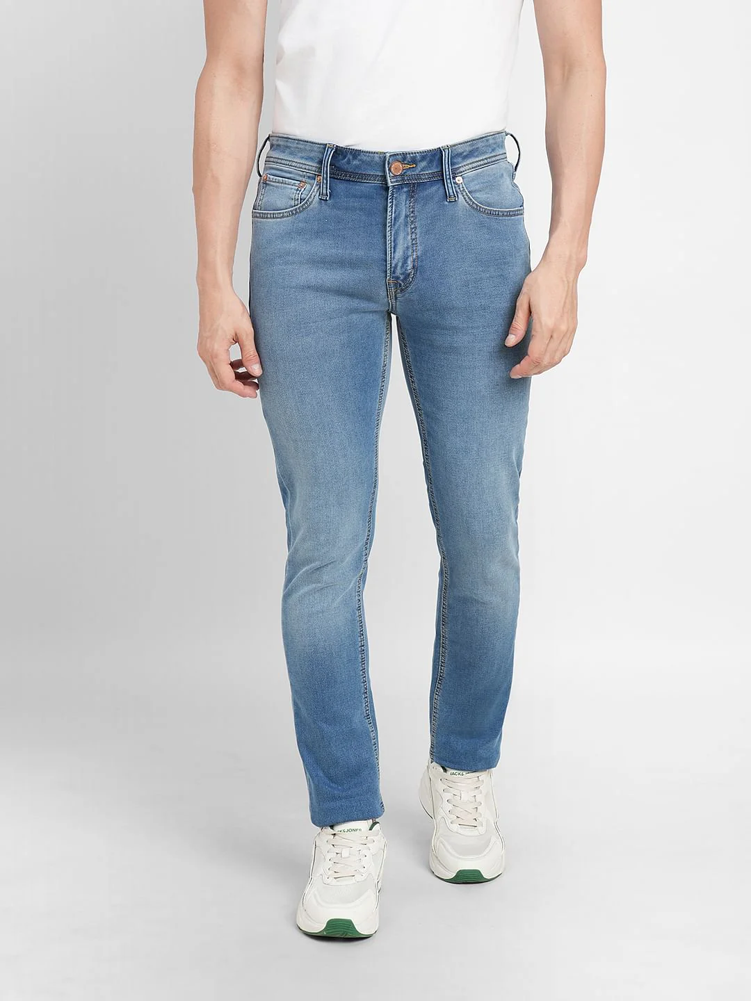 Blue Low Rise Washed Ben Skinny Fit Jeans - Image 2