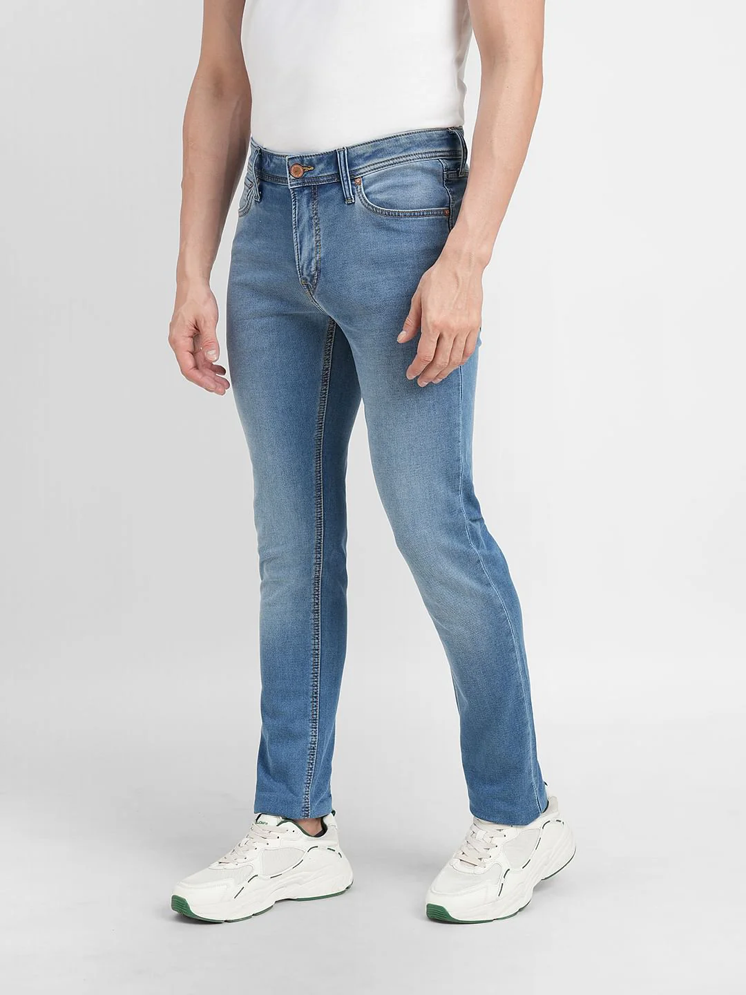 Blue Low Rise Washed Ben Skinny Fit Jeans - Image 3