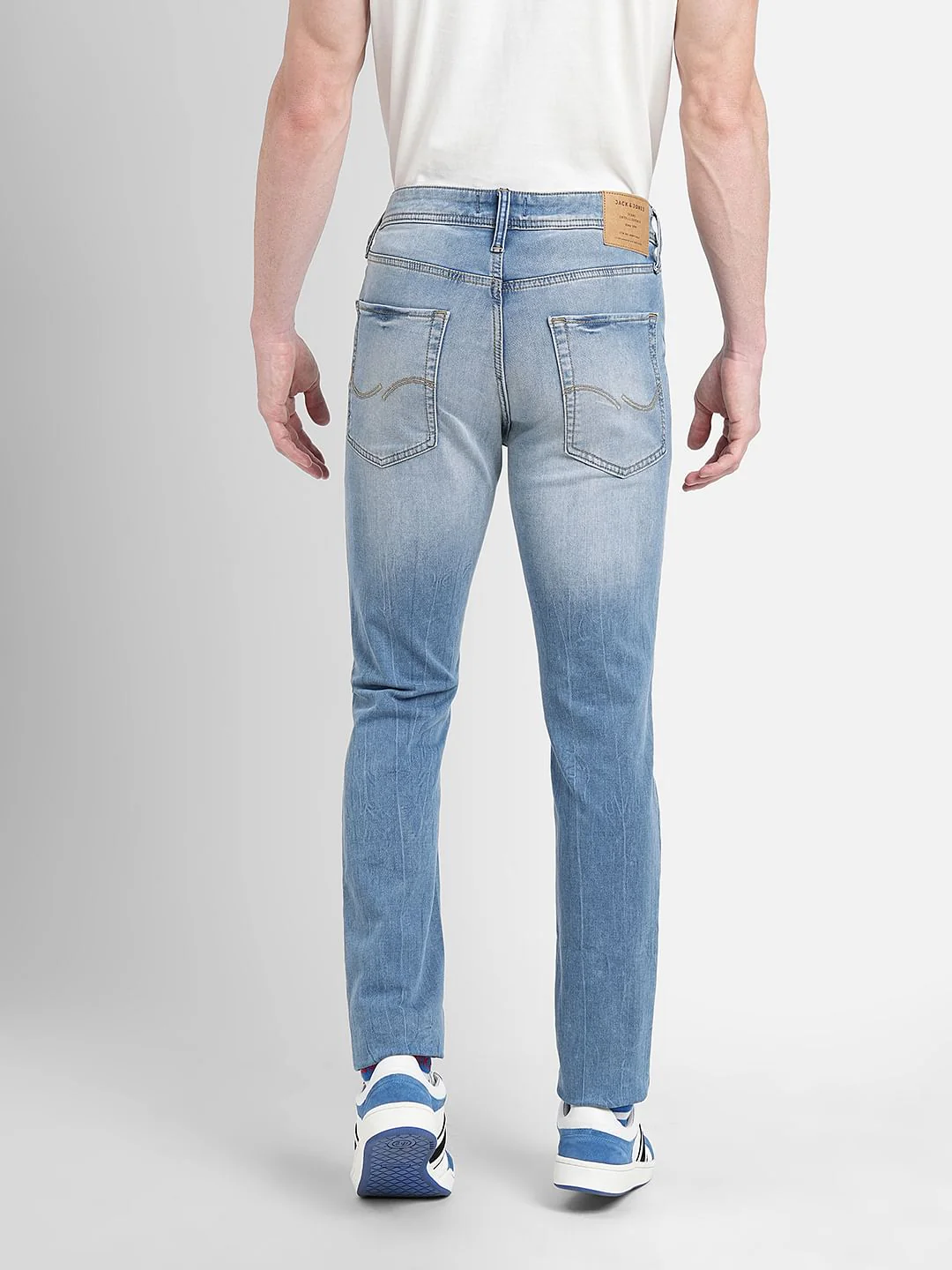 Blue Low Rise Distressed Ben Skinny Fit Jeans - Image 4