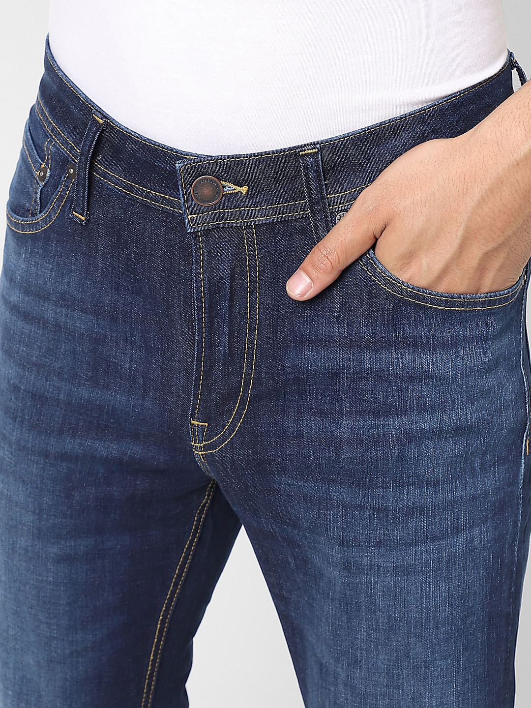 Dark Blue Low Rise Ben Skinny Jeans - Image 5