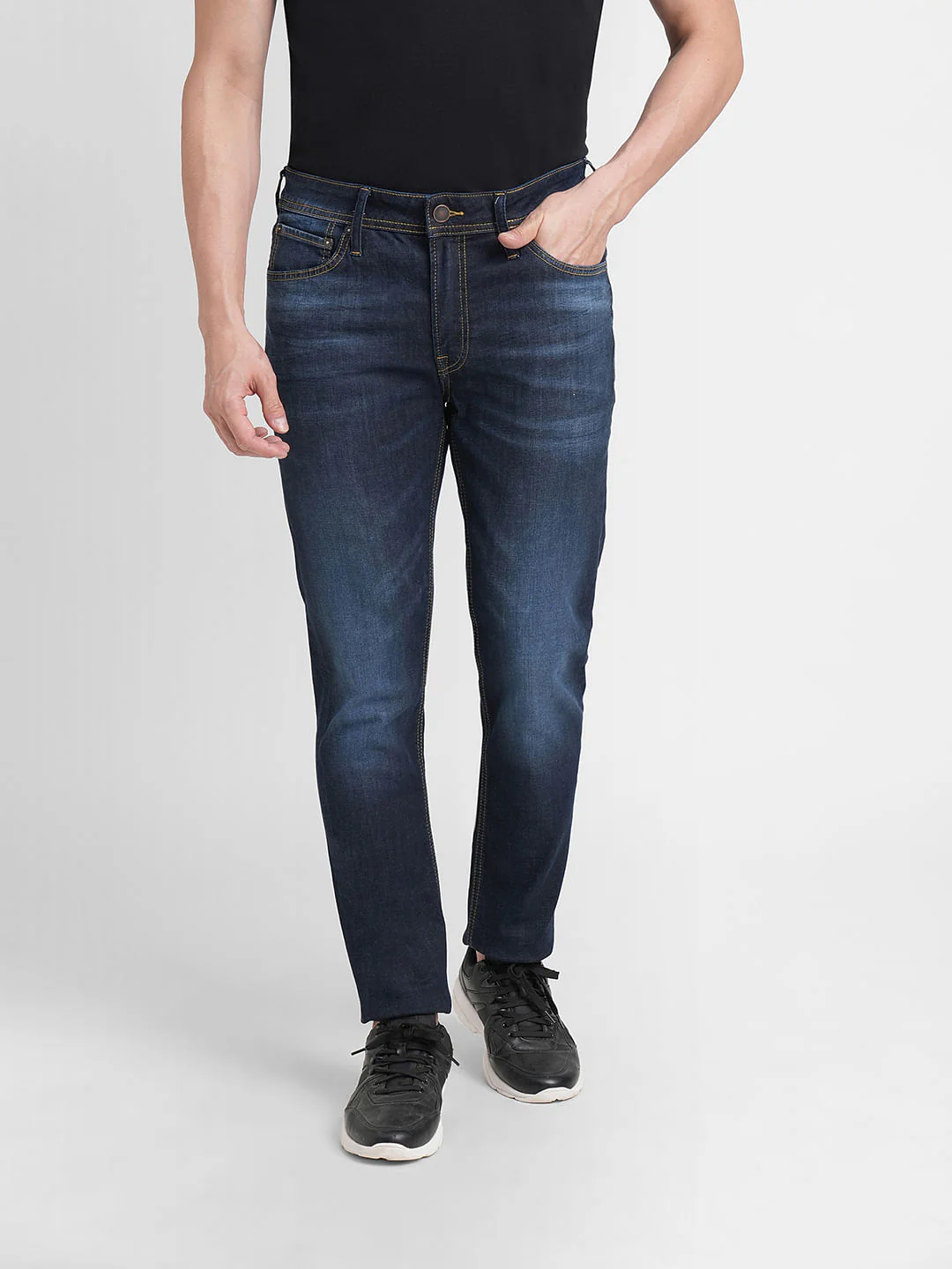 Dark Blue Low Rise Ben Skinny Jeans - Image 2