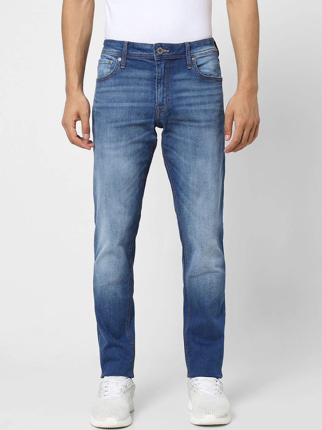 Light Blue Low Rise Washed Slim Jeans - Image 2