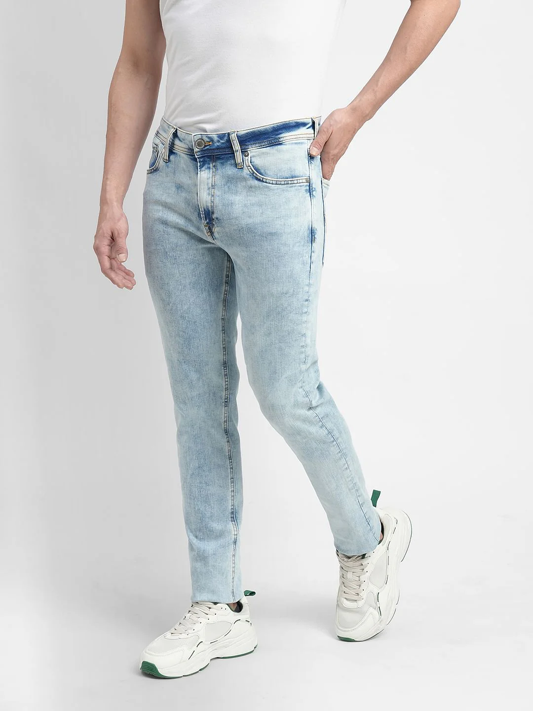 Light Blue Low Rise Ben Skinny Jeans - Image 3
