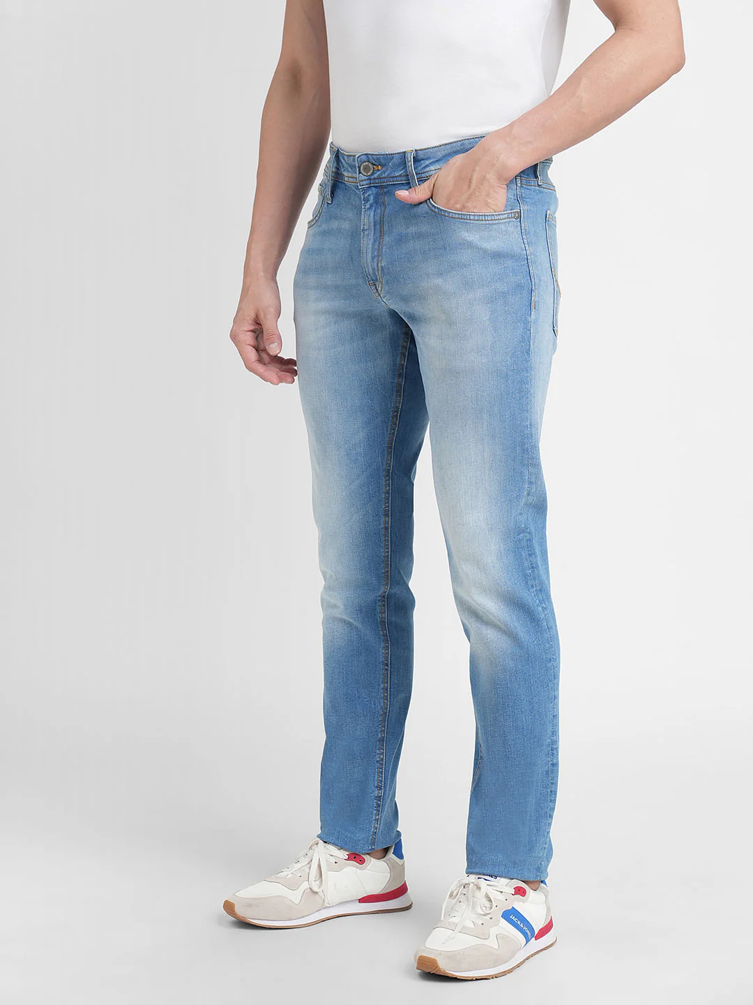 Light Blue Low Rise Glenn Slim Jeans - Image 3