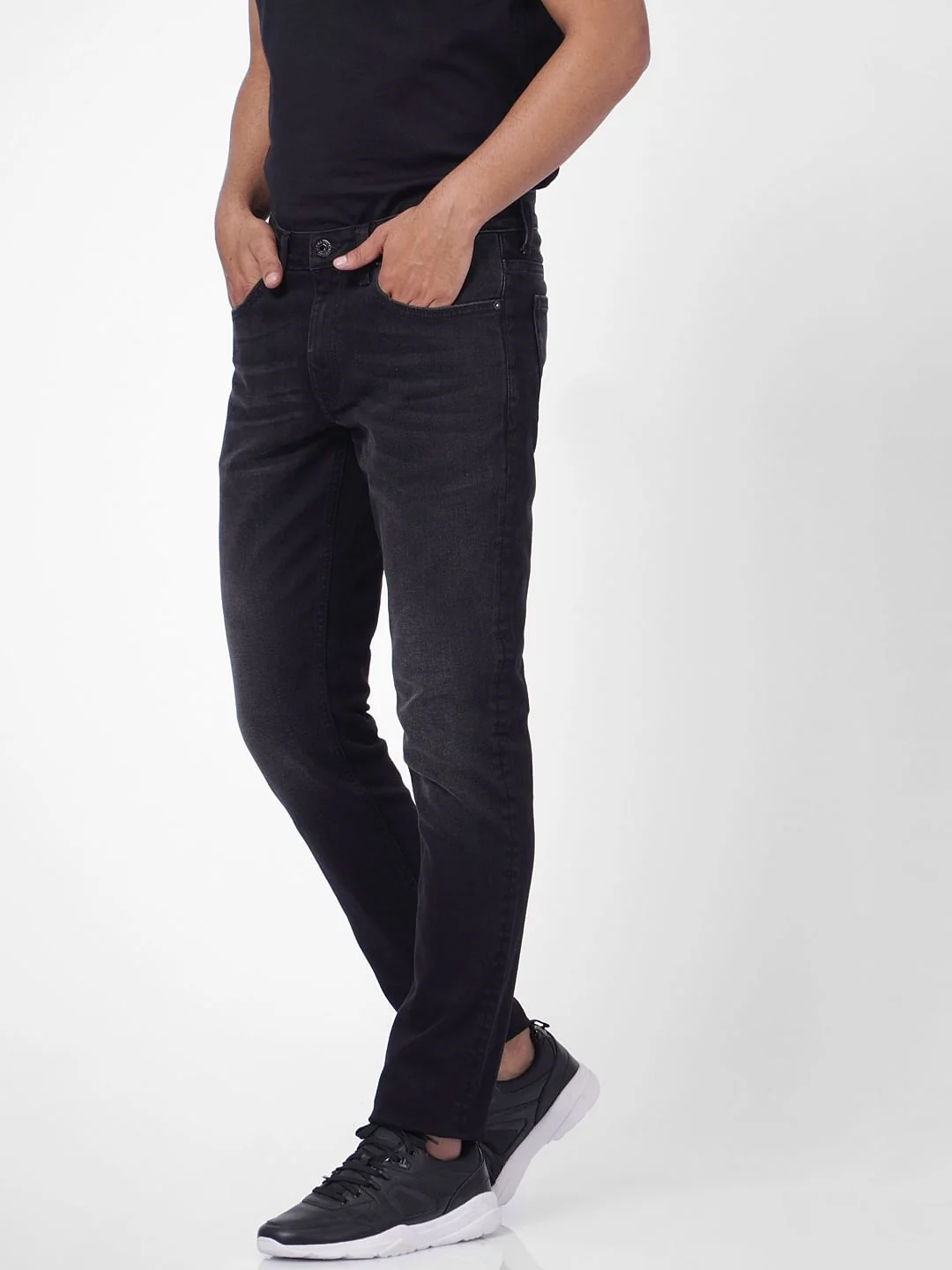 Black Low Rise Glenn Slim Fit Jeans - Image 3