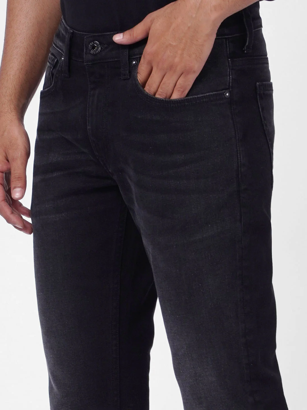 Black Low Rise Glenn Slim Fit Jeans - Image 5