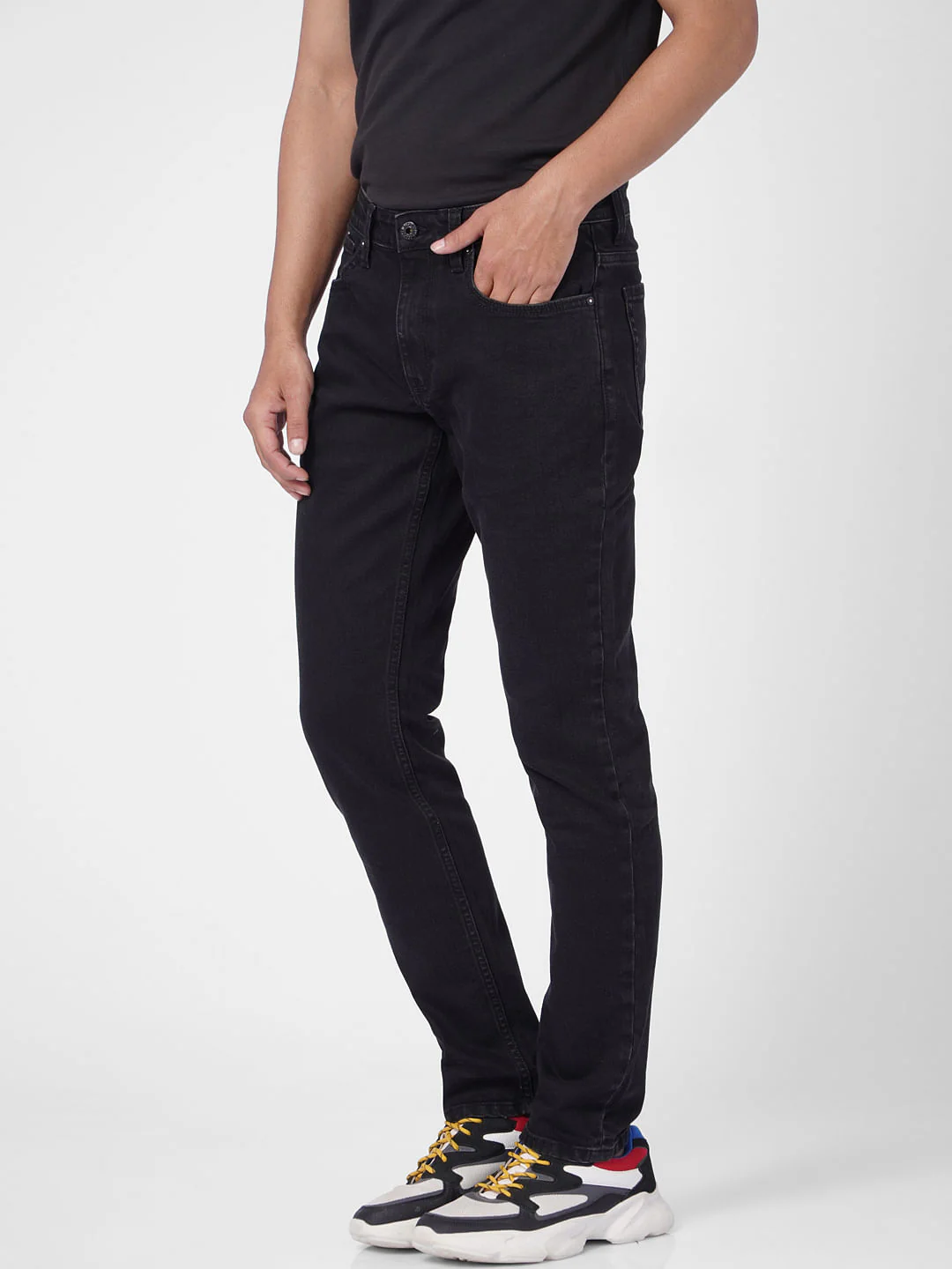 Black Low Rise Glenn Slim Jeans - Image 3