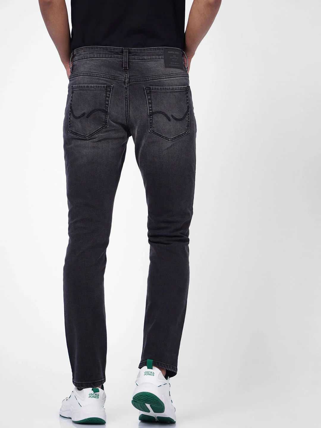 Black Low Rise Washed Glenn Slim Jeans - Image 4