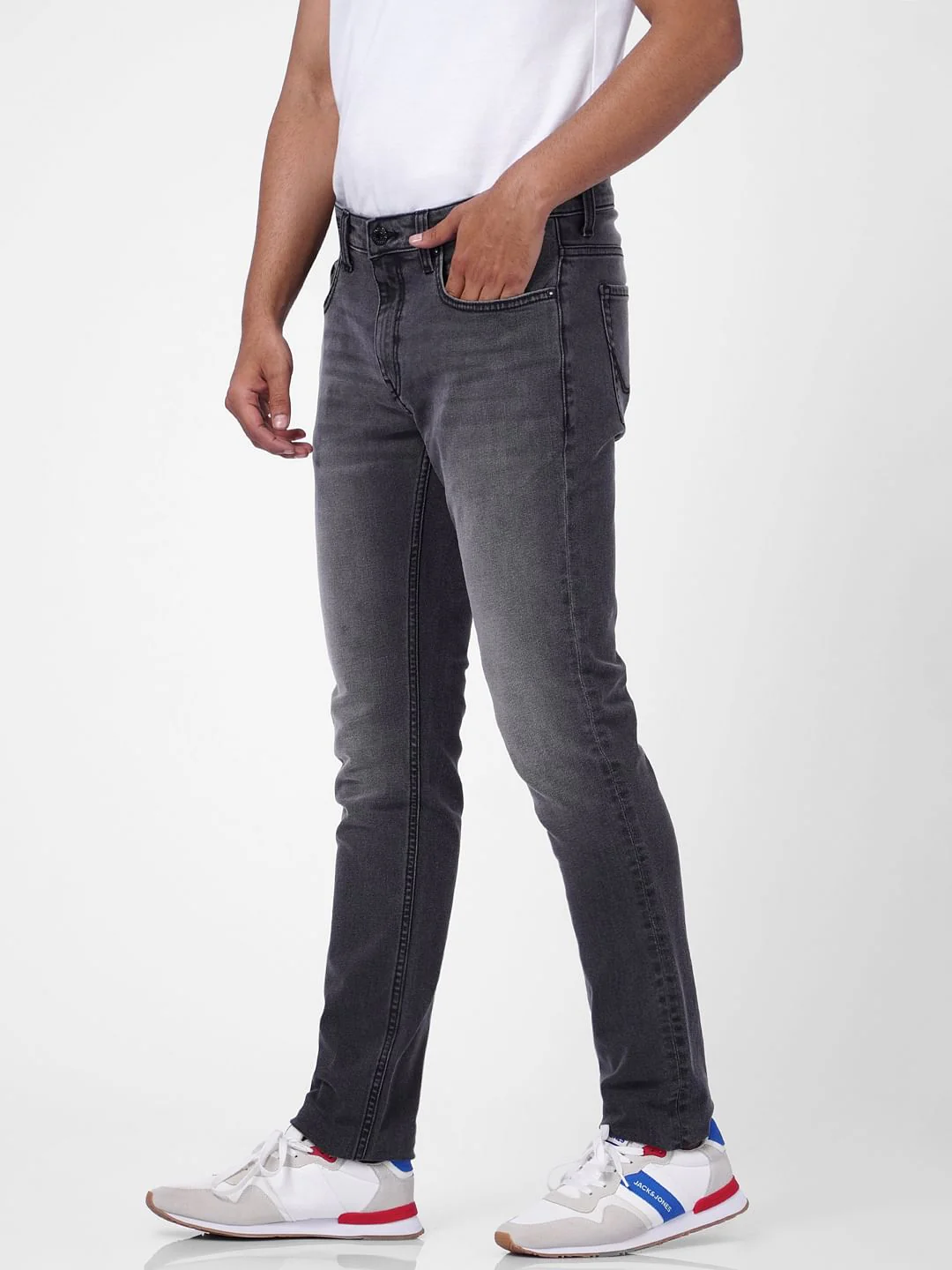 Dark Grey Low Rise Ben Skinny Jeans - Image 3
