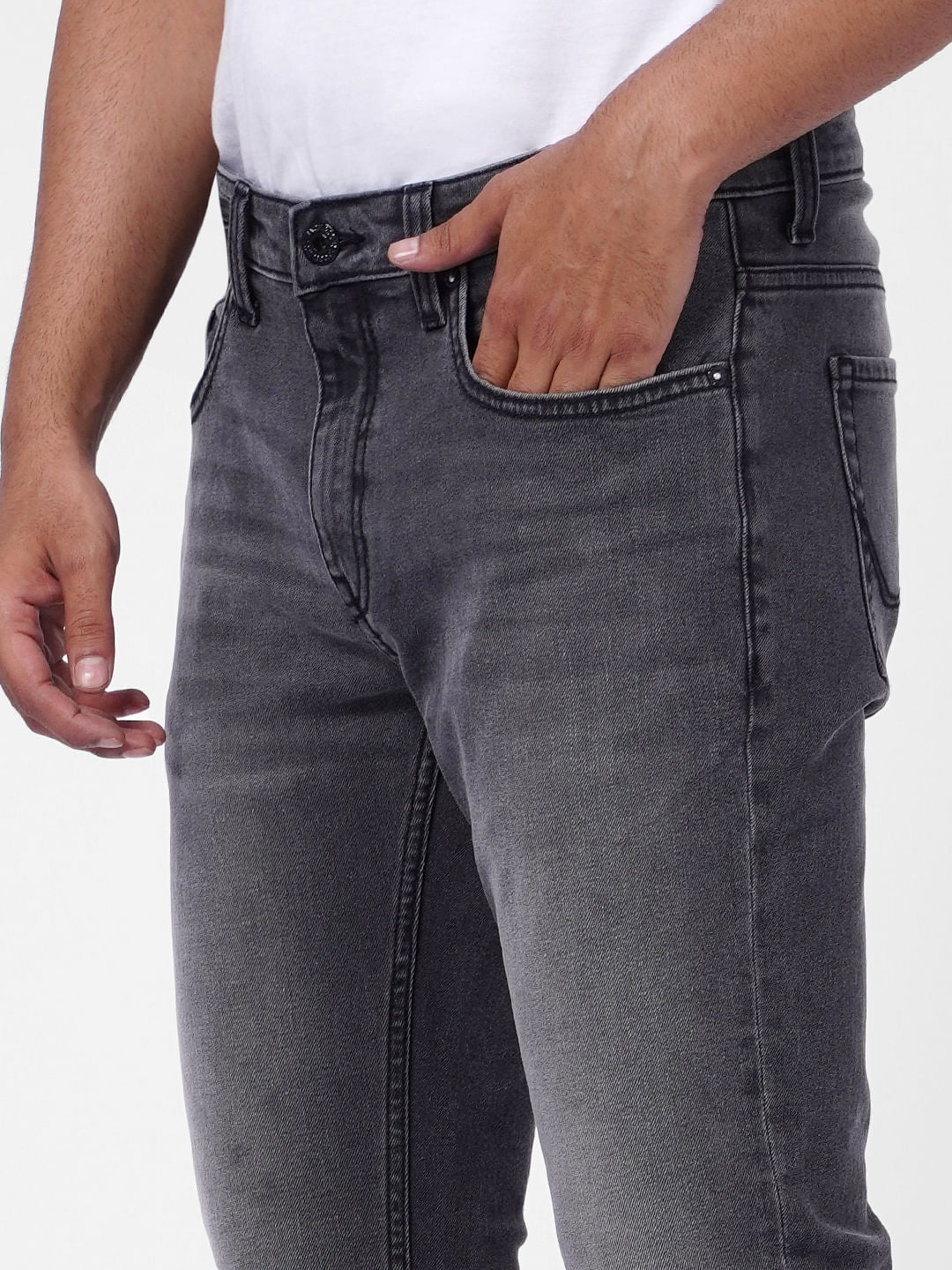 Dark Grey Low Rise Ben Skinny Jeans - Image 5