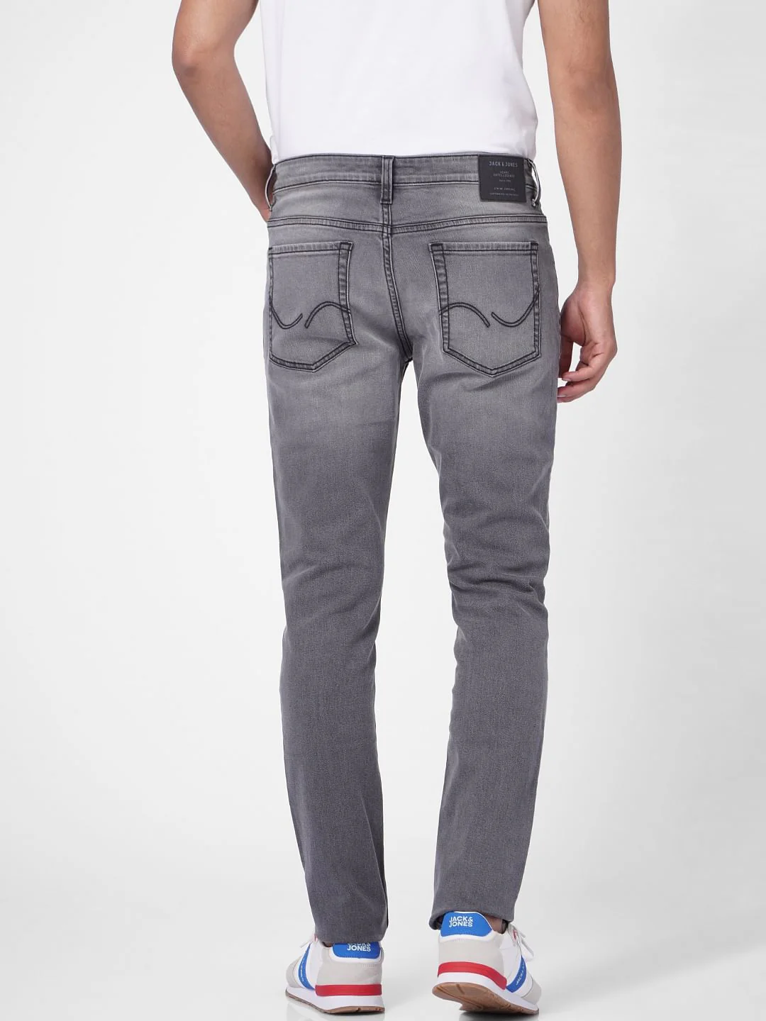 Grey Low Rise Washed Glenn Slim Jeans - Image 4