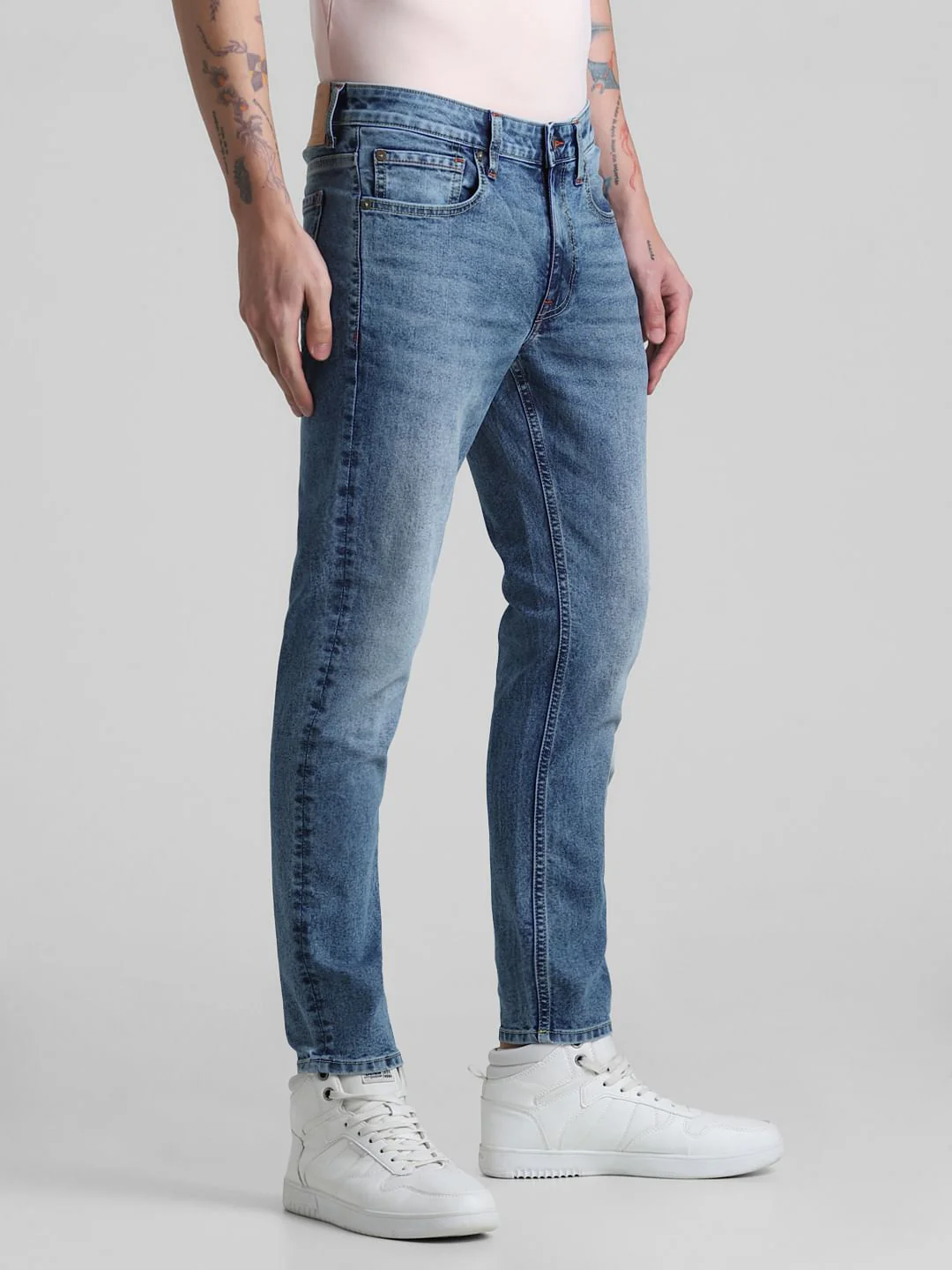 Blue Mid Rise Brak Slim Fit Jeans - Image 2