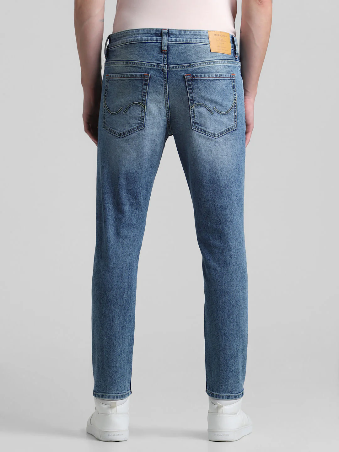 Blue Mid Rise Brak Slim Fit Jeans - Image 3