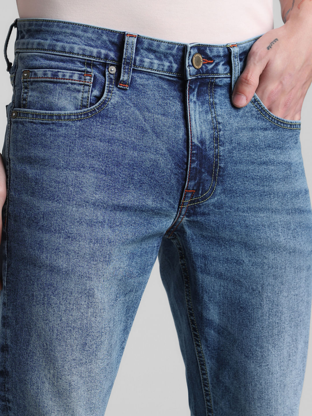 Blue Mid Rise Brak Slim Fit Jeans - Image 4