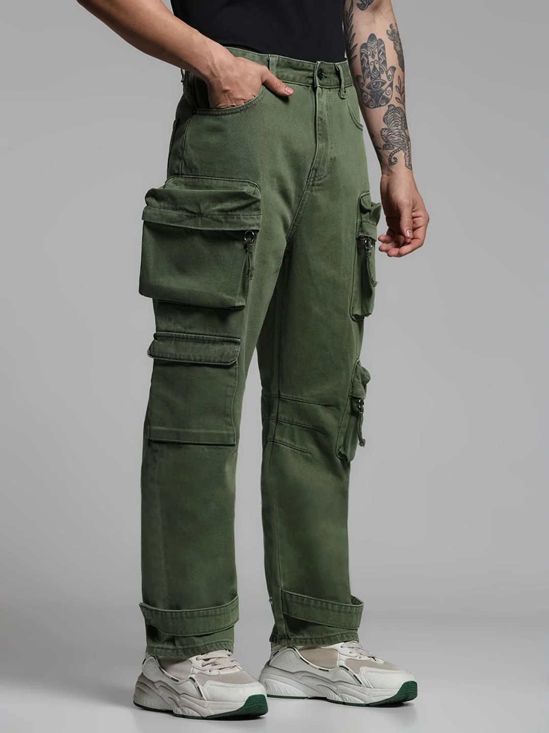 Green Low Rise Dario Cargo Jeans - Image 2