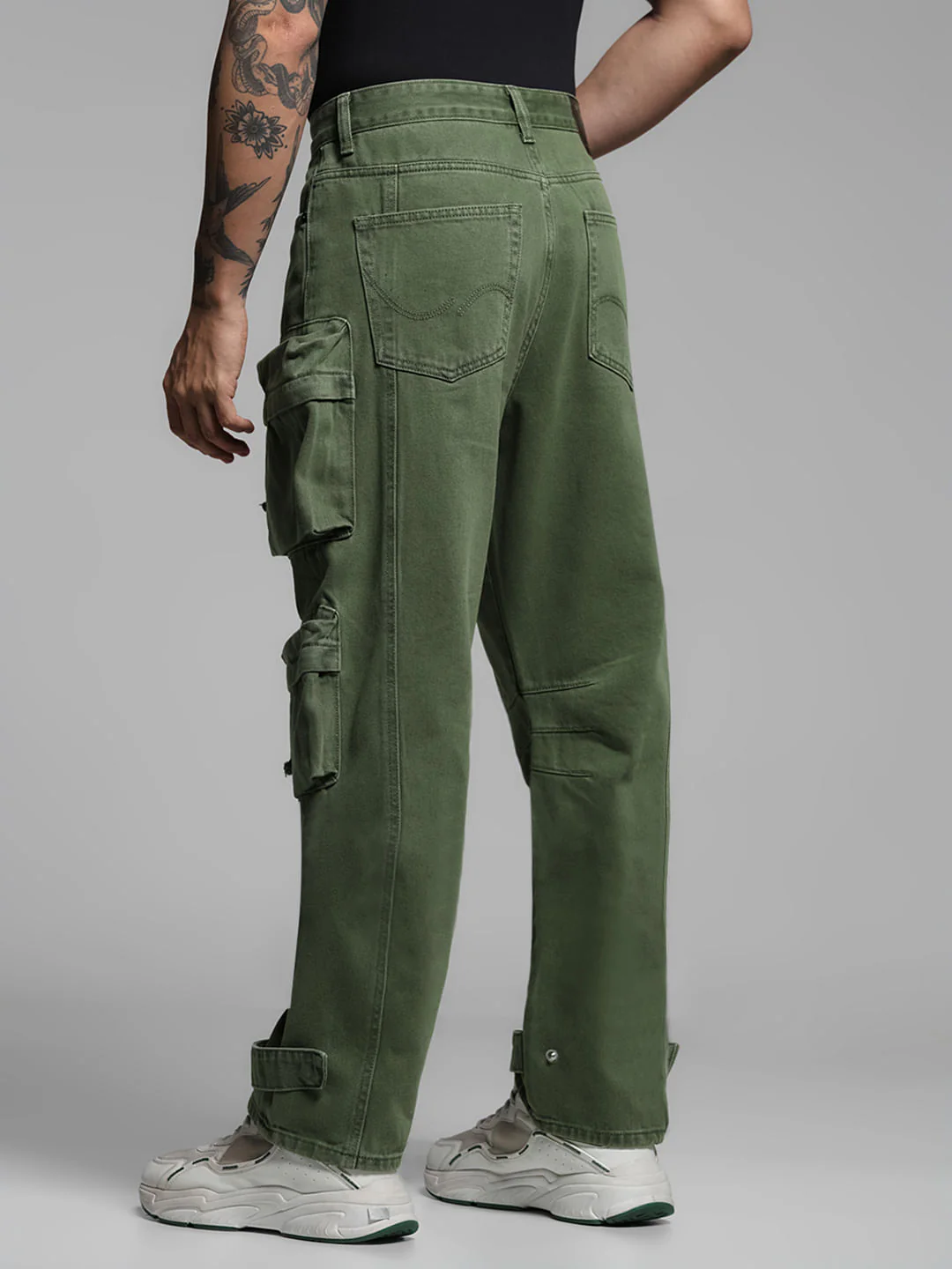 Green Low Rise Dario Cargo Jeans - Image 3
