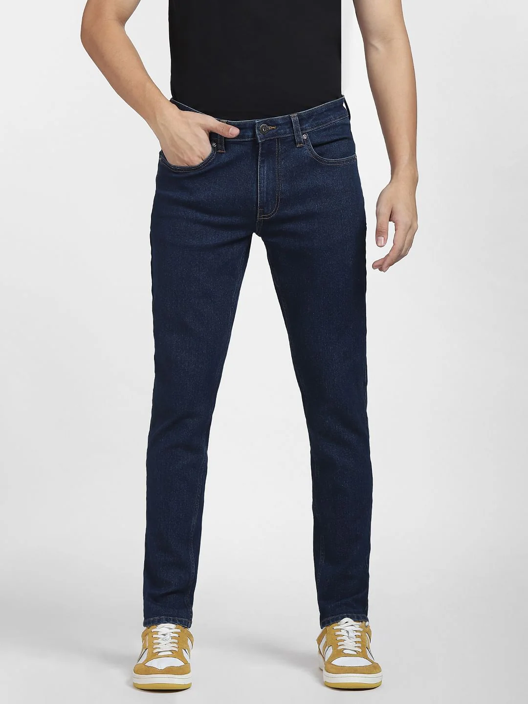 Dark Blue Low Rise Glenn Slim Fit Jeans - Image 2