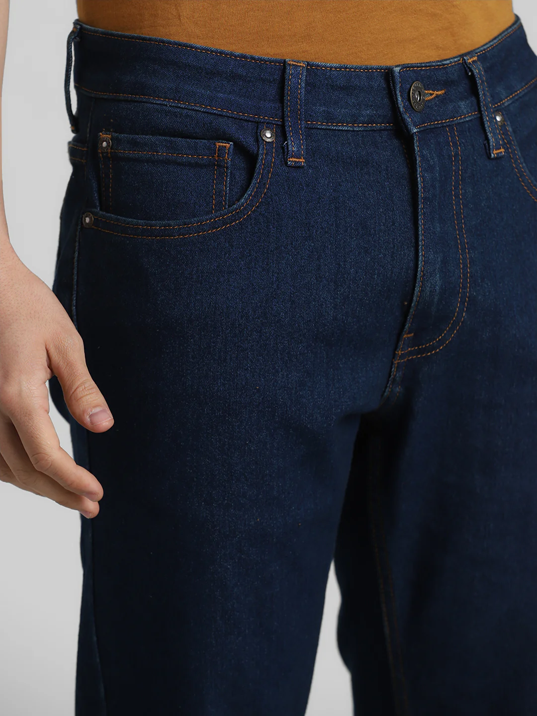 Dark Blue Mid Rise Clark Straight Fit Jeans - Image 4