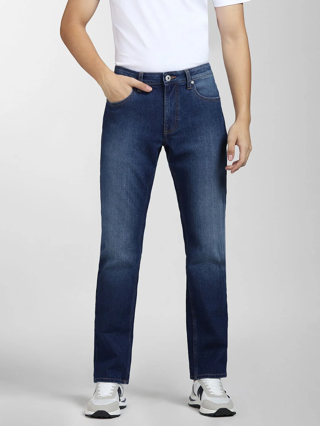 Light Blue Mid Rise Clark Regular Fit Jeans - Image 2