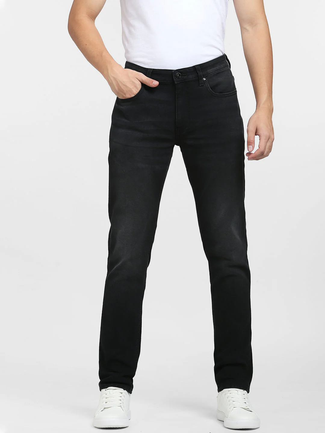 Black Low Rise Washed Ben Skinny Fit Jeans - Image 2