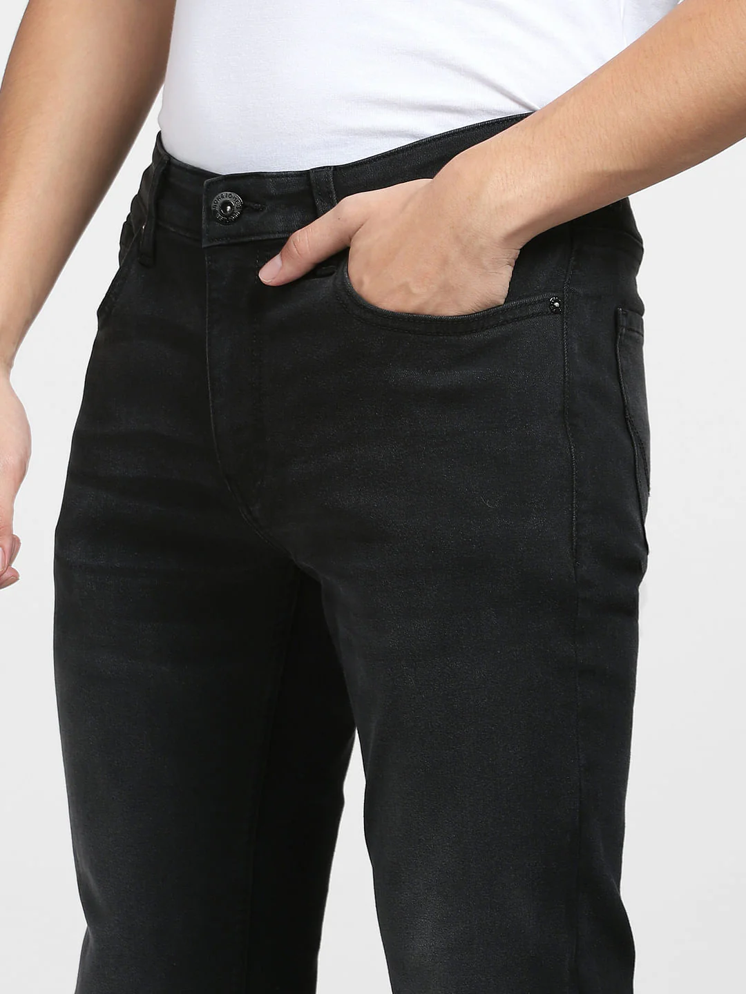 Black Low Rise Washed Ben Skinny Fit Jeans - Image 5