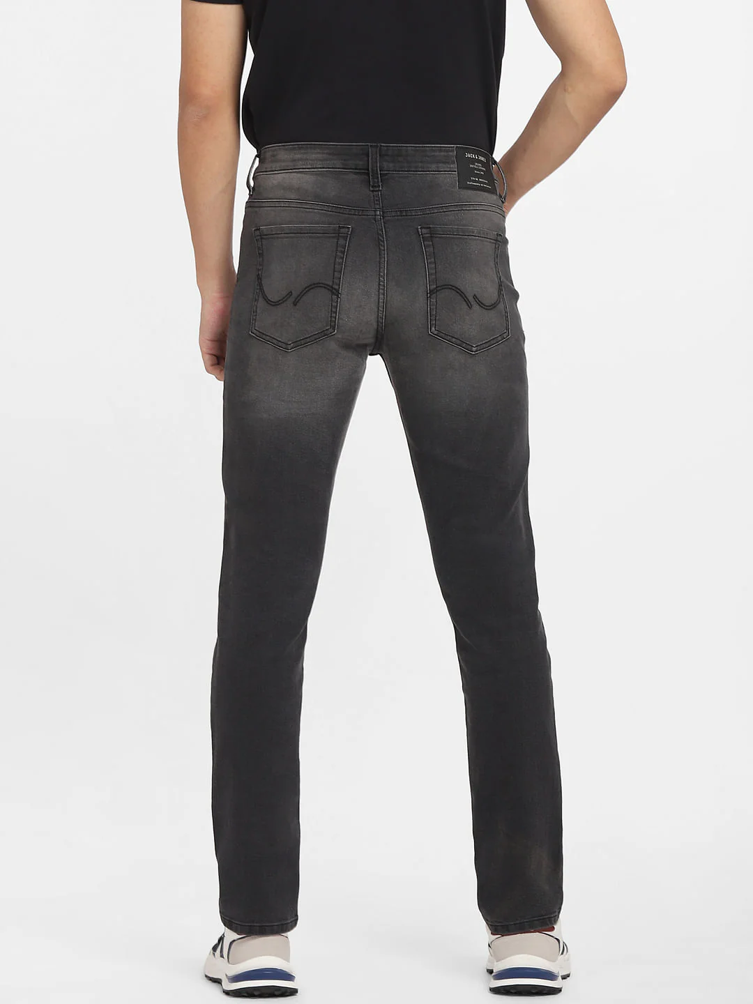Grey Low Rise Washed Glenn Slim Jeans - Image 4