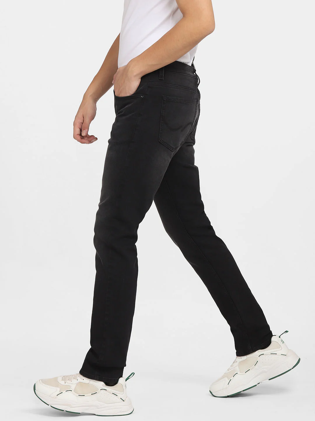 Black Low Rise Washed Glenn Slim Jeans - Image 3