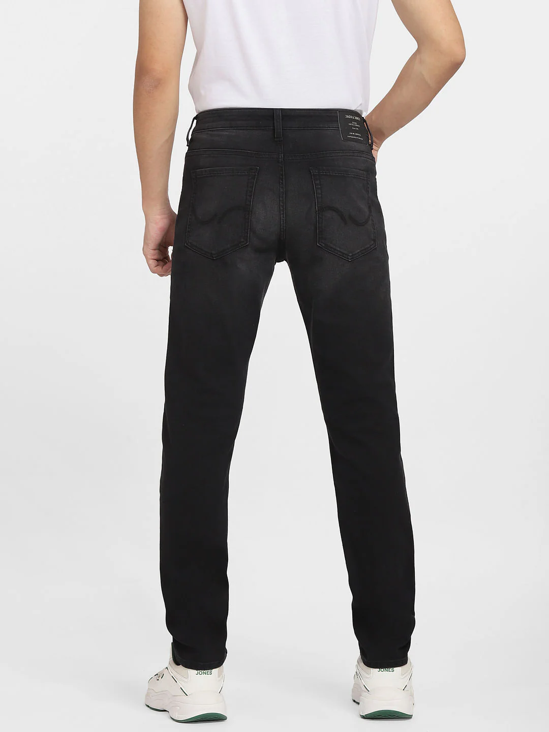 Black Low Rise Washed Glenn Slim Jeans - Image 4