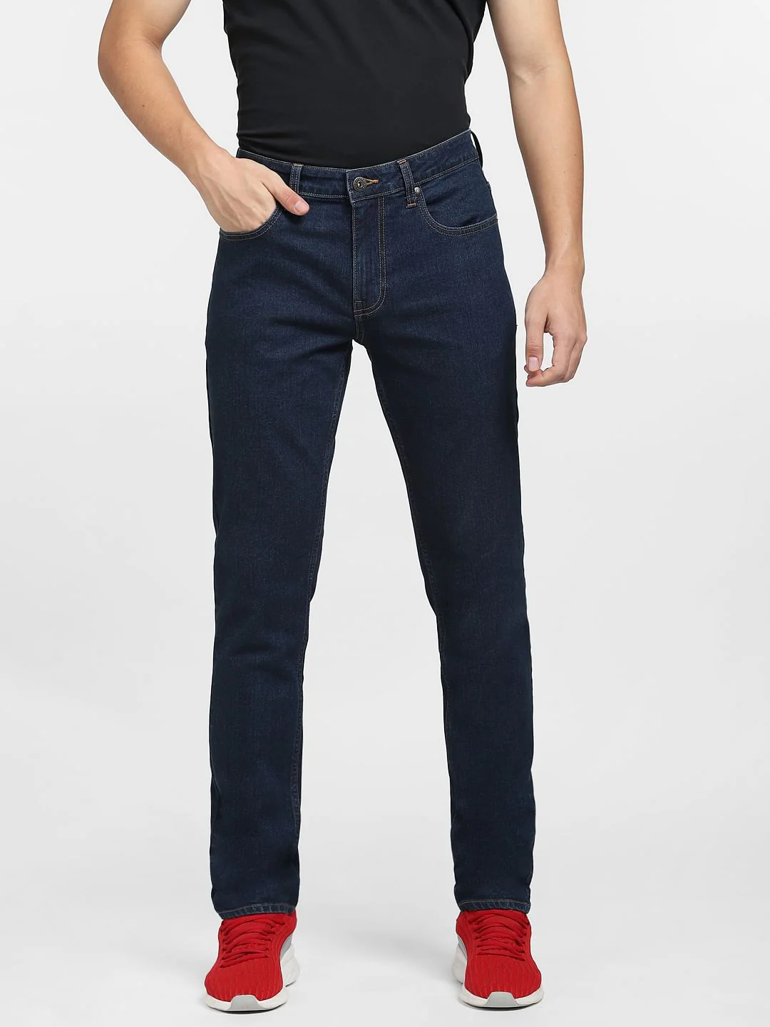 Dark Blue Low Rise Washed Glenn Slim Jeans - Image 2