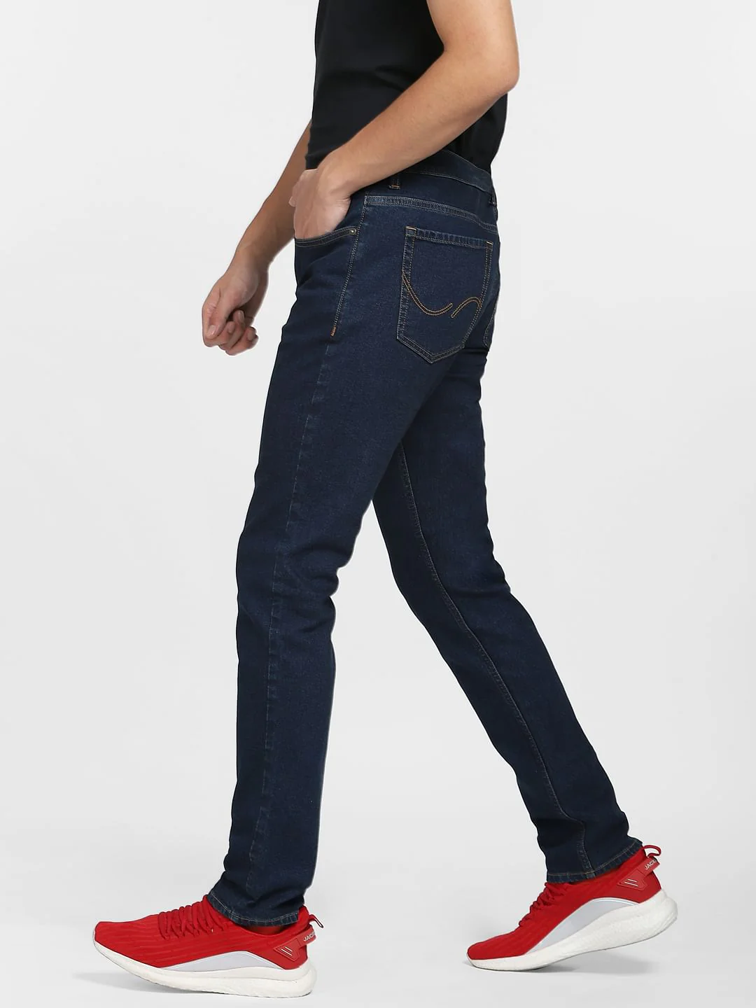 Dark Blue Low Rise Washed Glenn Slim Jeans - Image 3