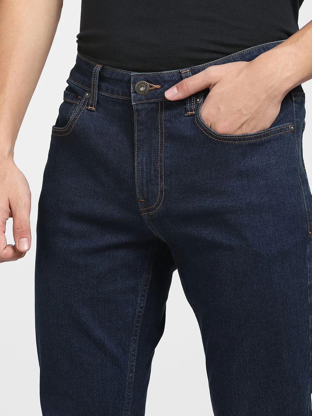 Dark Blue Low Rise Washed Glenn Slim Jeans - Image 5