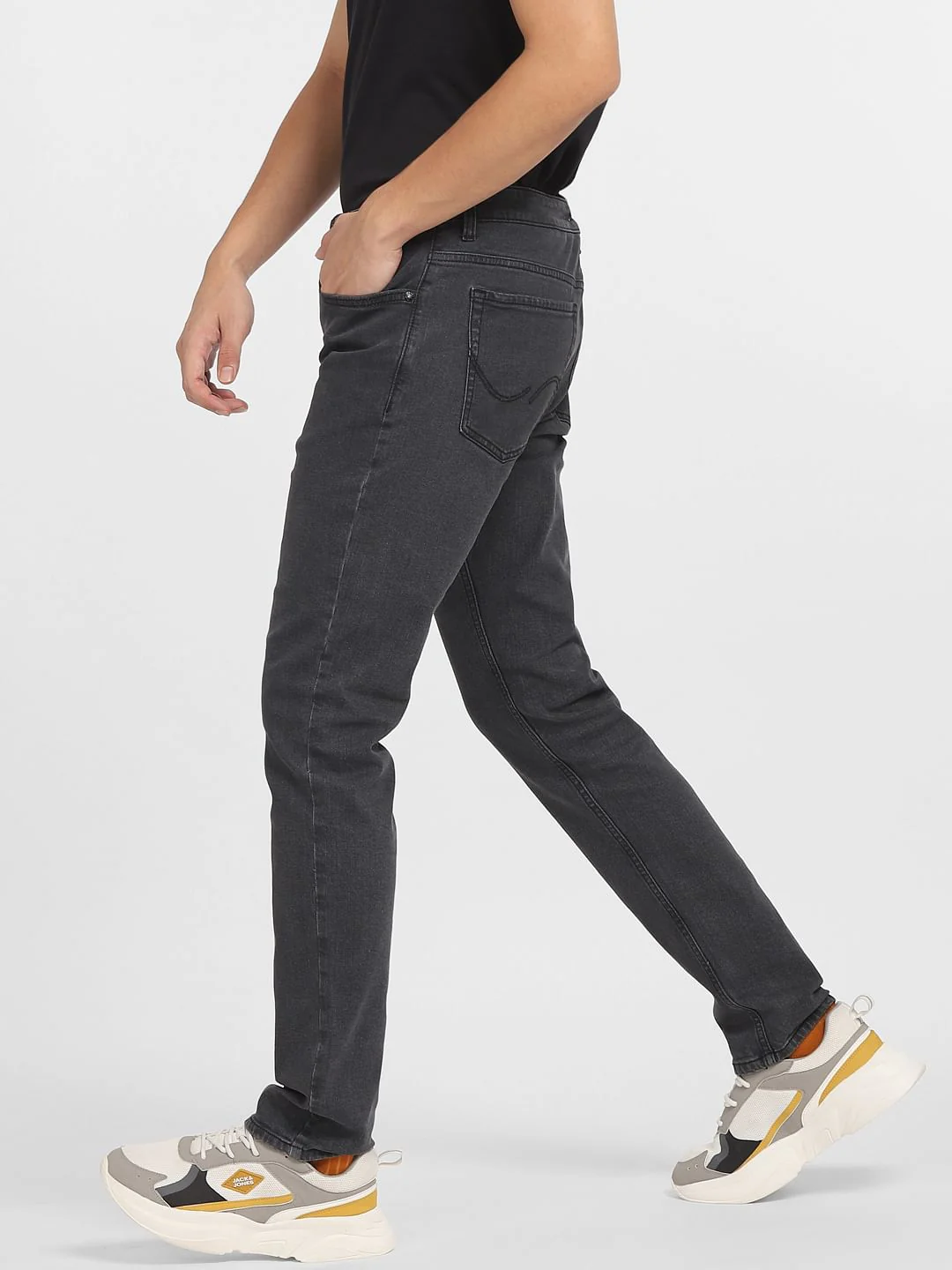 Dark Grey Low Rise Glenn Slim Jeans - Image 3