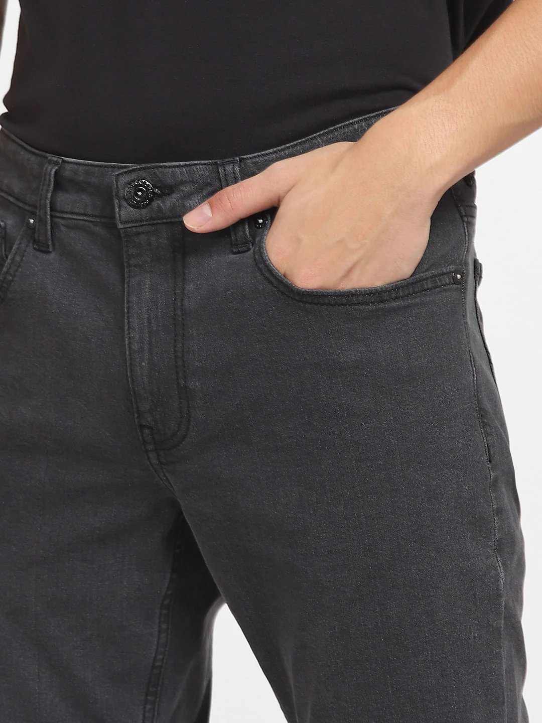 Dark Grey Low Rise Glenn Slim Jeans - Image 5