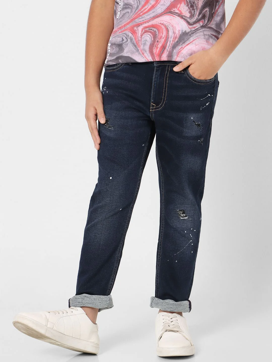 Boys Blue Mid Rise Clark Straight Jeans - Image 2