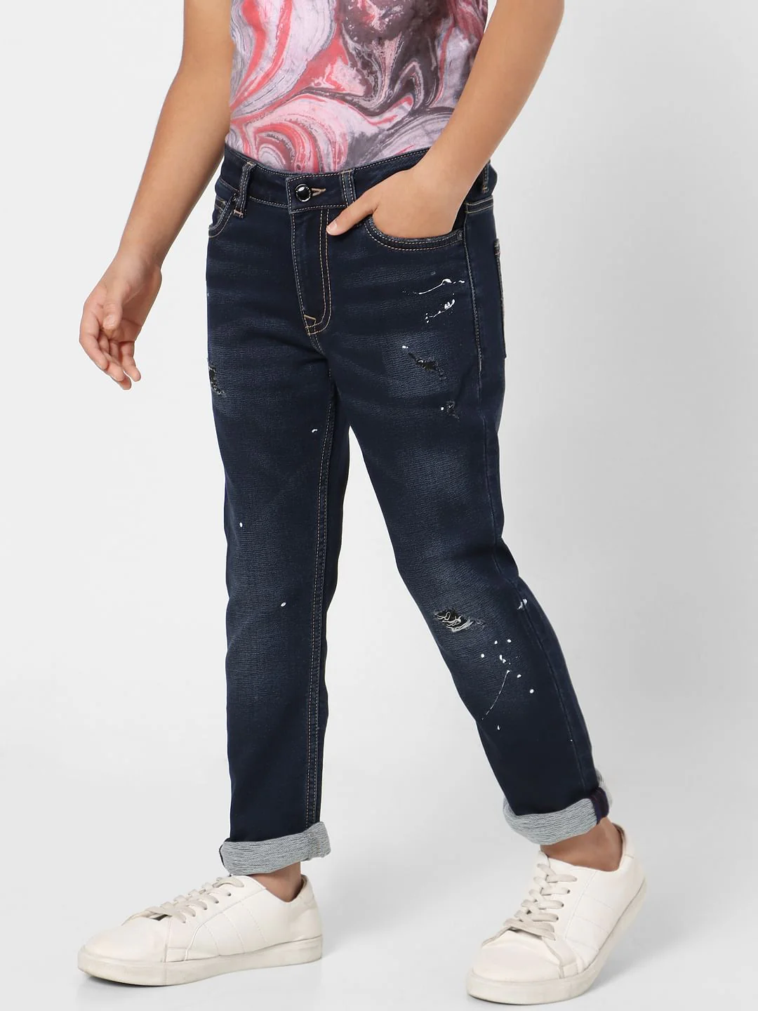 Boys Blue Mid Rise Clark Straight Jeans - Image 3