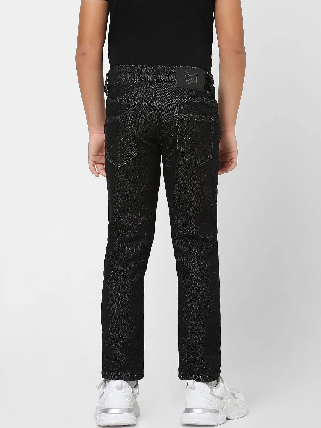 Boys Black Mid Rise Clark Straight Fit Jeans - Image 4