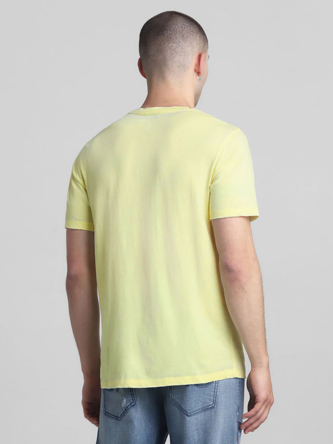 Lime Green Cotton Crew Neck T-shirt - Image 4