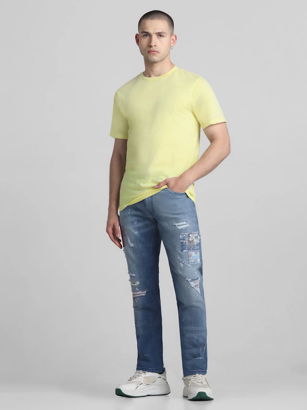 Lime Green Cotton Crew Neck T-shirt - Image 6