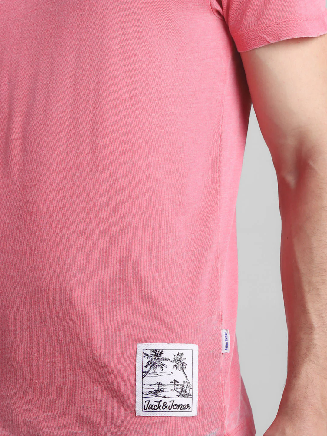 Pink Cotton Crew Neck T-shirt - Image 5