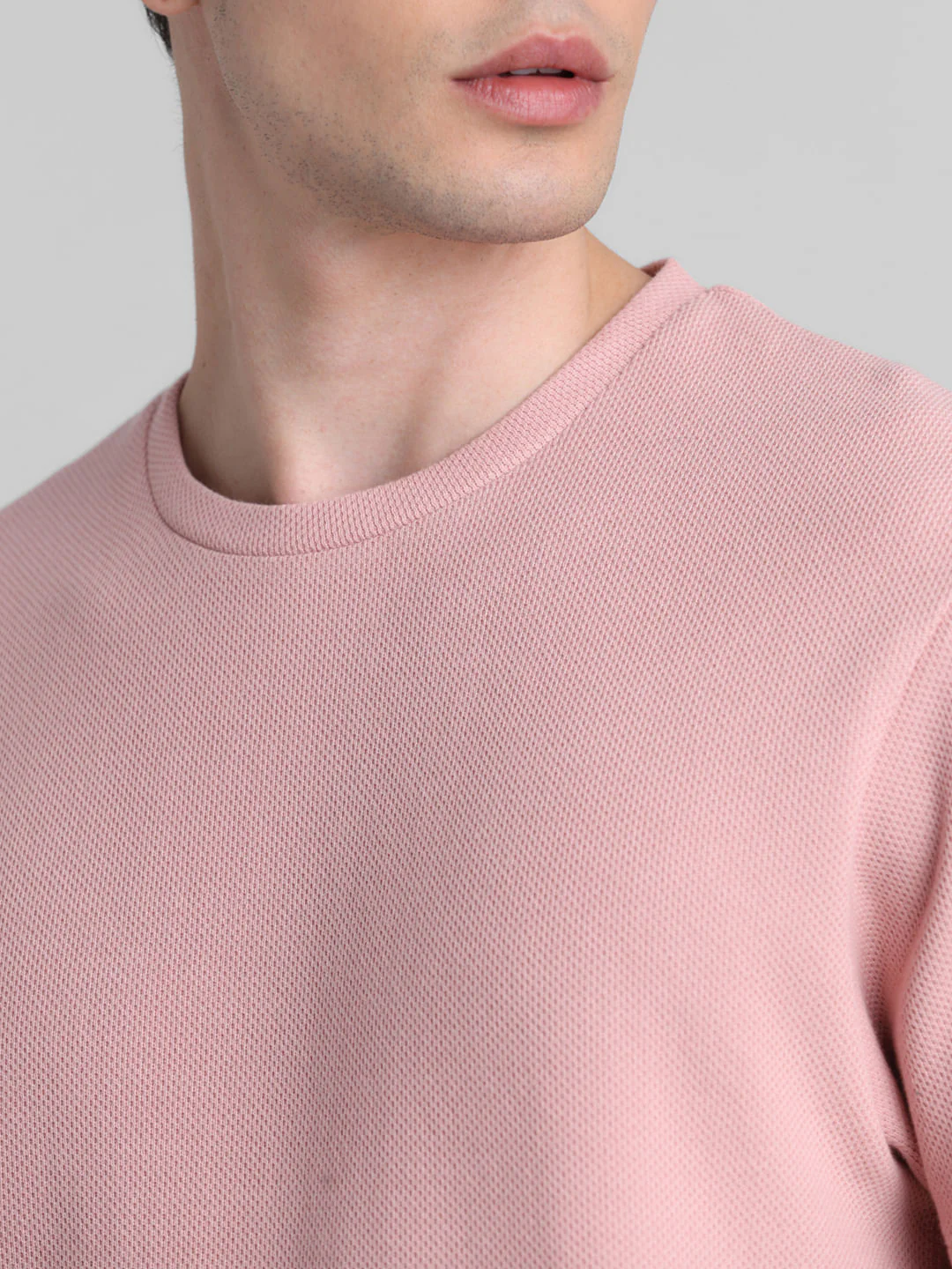 Peach Cotton Crew Neck T-shirt - Image 5