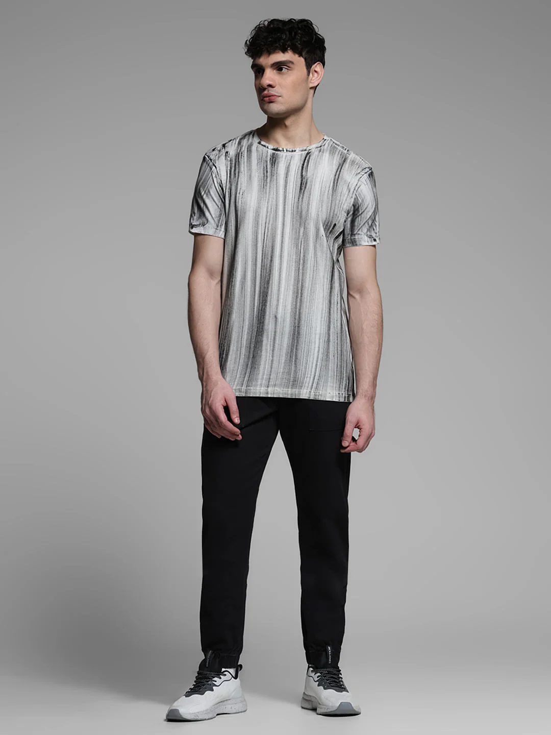 White Jacquard Printed T-shirt - Image 6