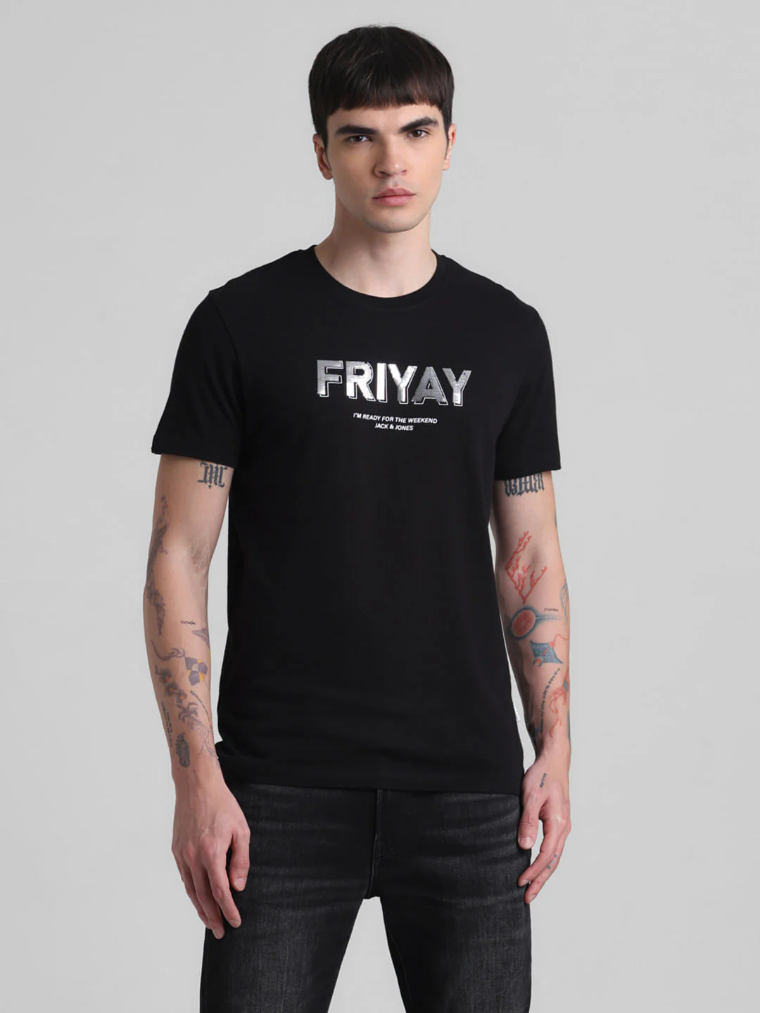 Black FRIYAY Text T-shirt - Image 2