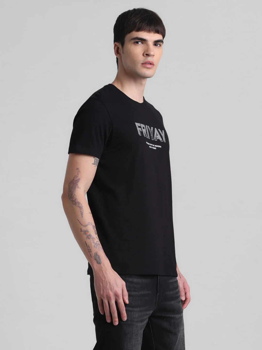 Black FRIYAY Text T-shirt - Image 3
