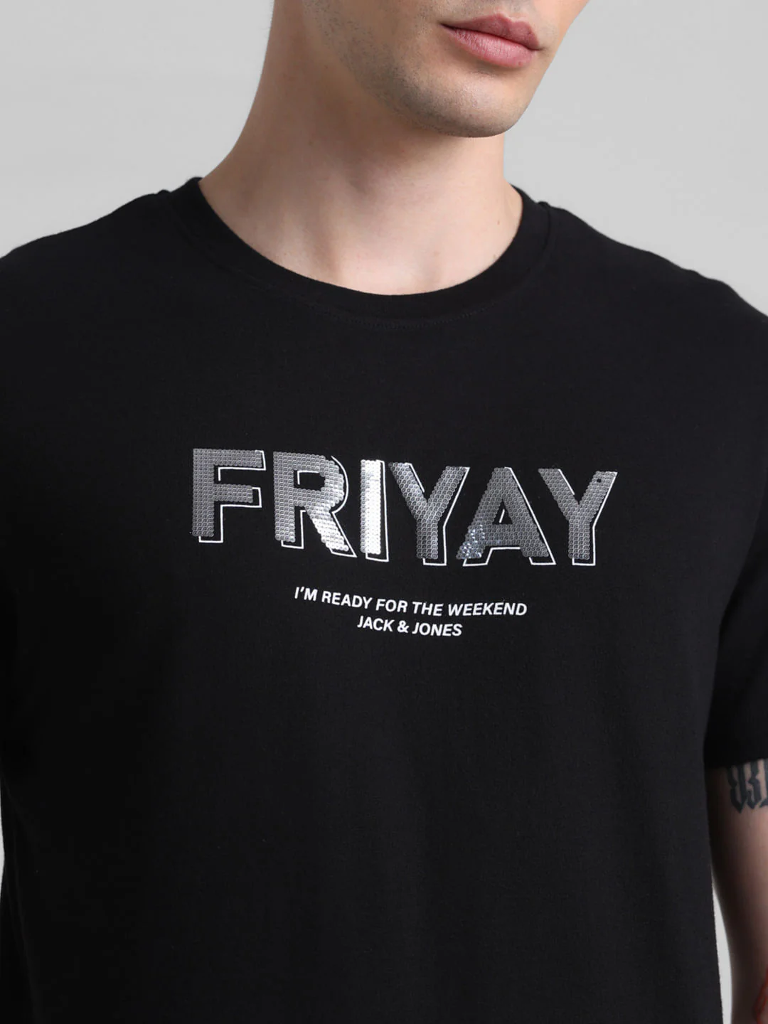 Black FRIYAY Text T-shirt - Image 5