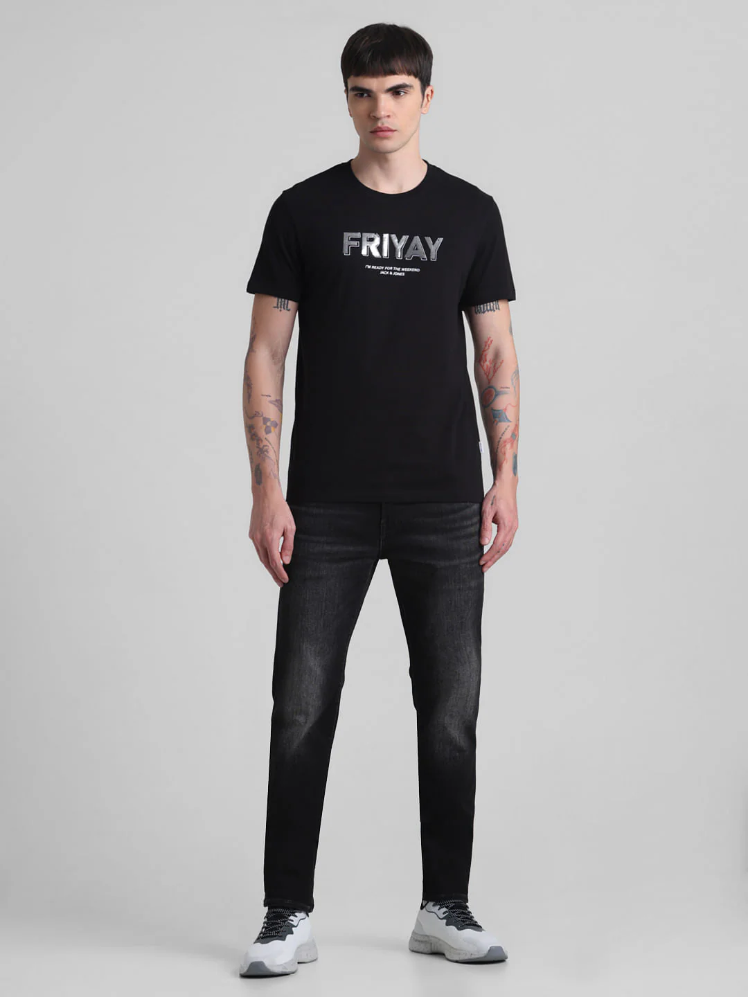 Black FRIYAY Text T-shirt - Image 6