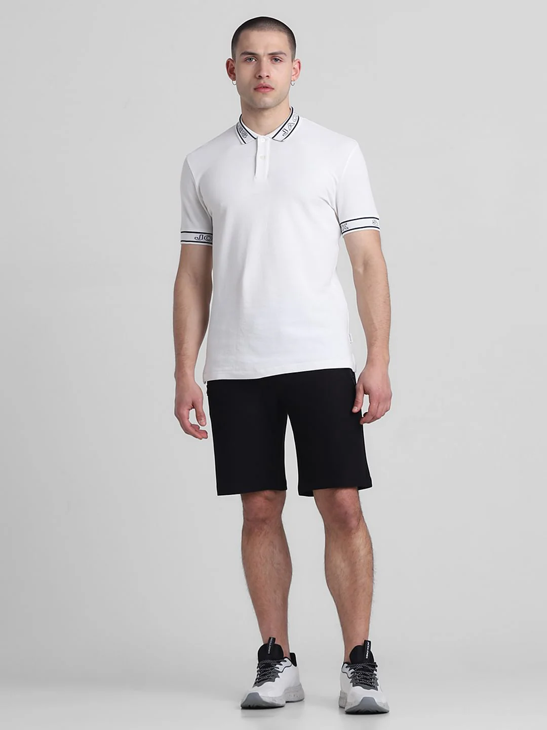 White Logo Print Polo T-shirt - Image 6