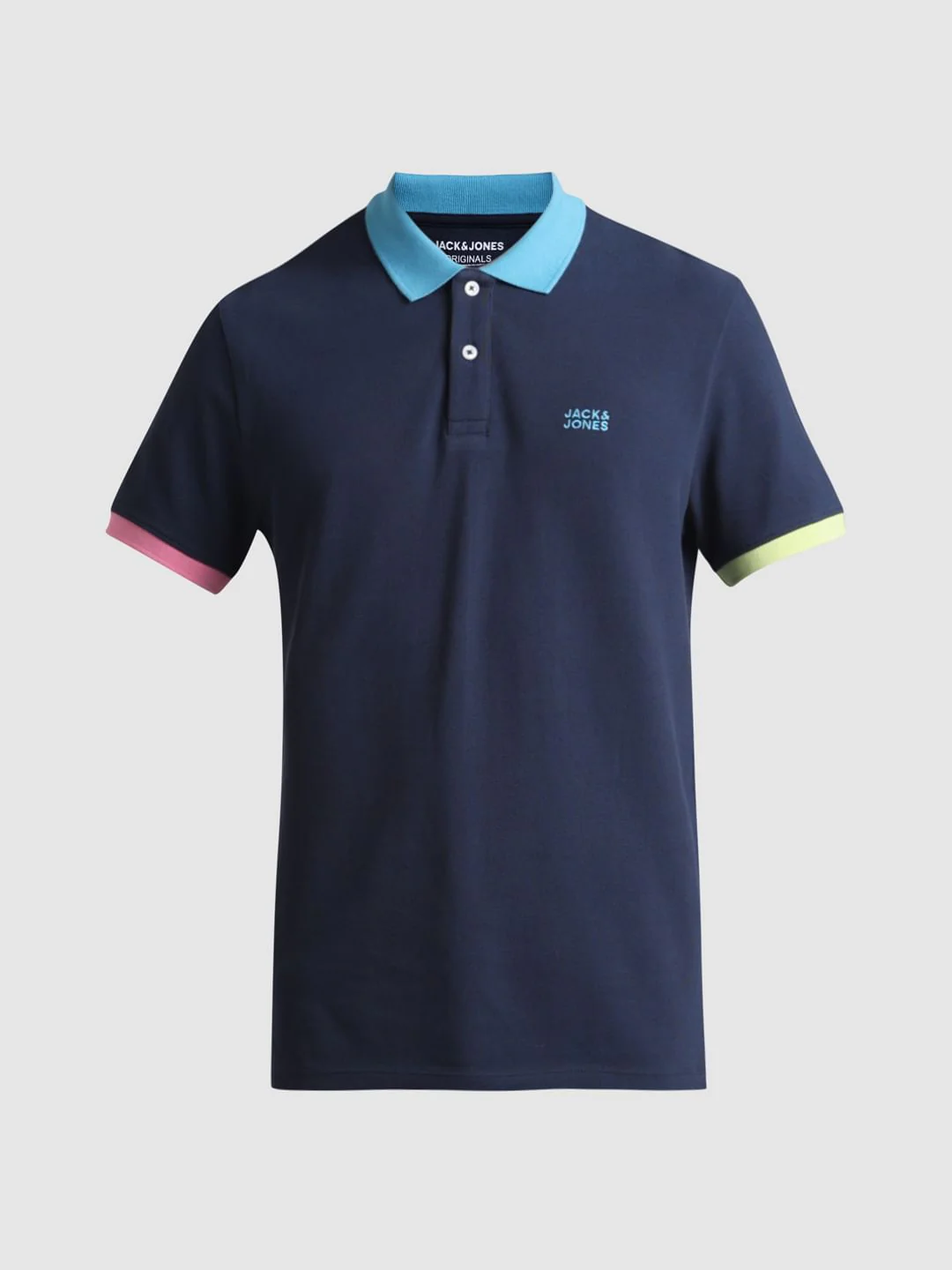 Blue Contrast Tipping Polo T-shirt - Image 7