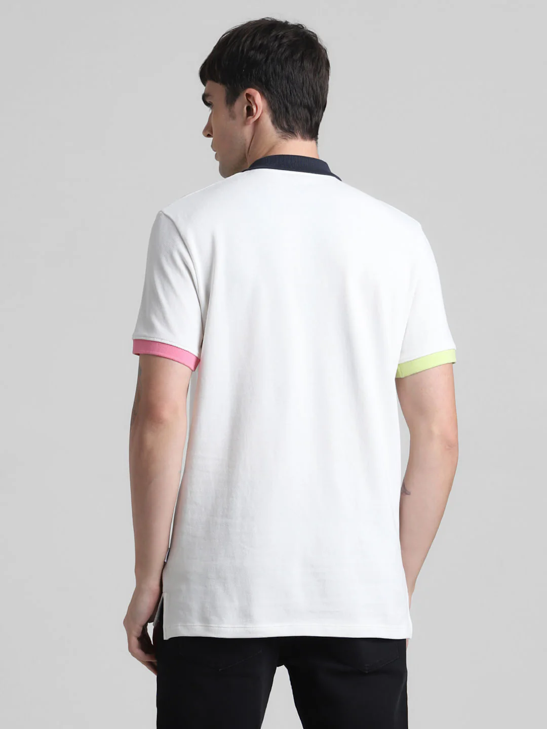 White Contrast Tipping Polo T-shirt - Image 4