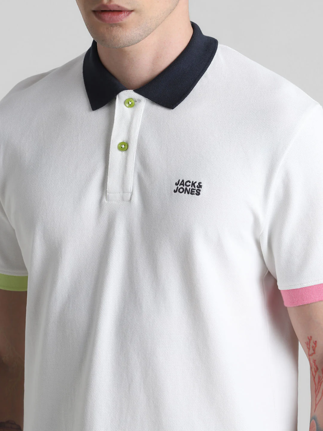 White Contrast Tipping Polo T-shirt - Image 5