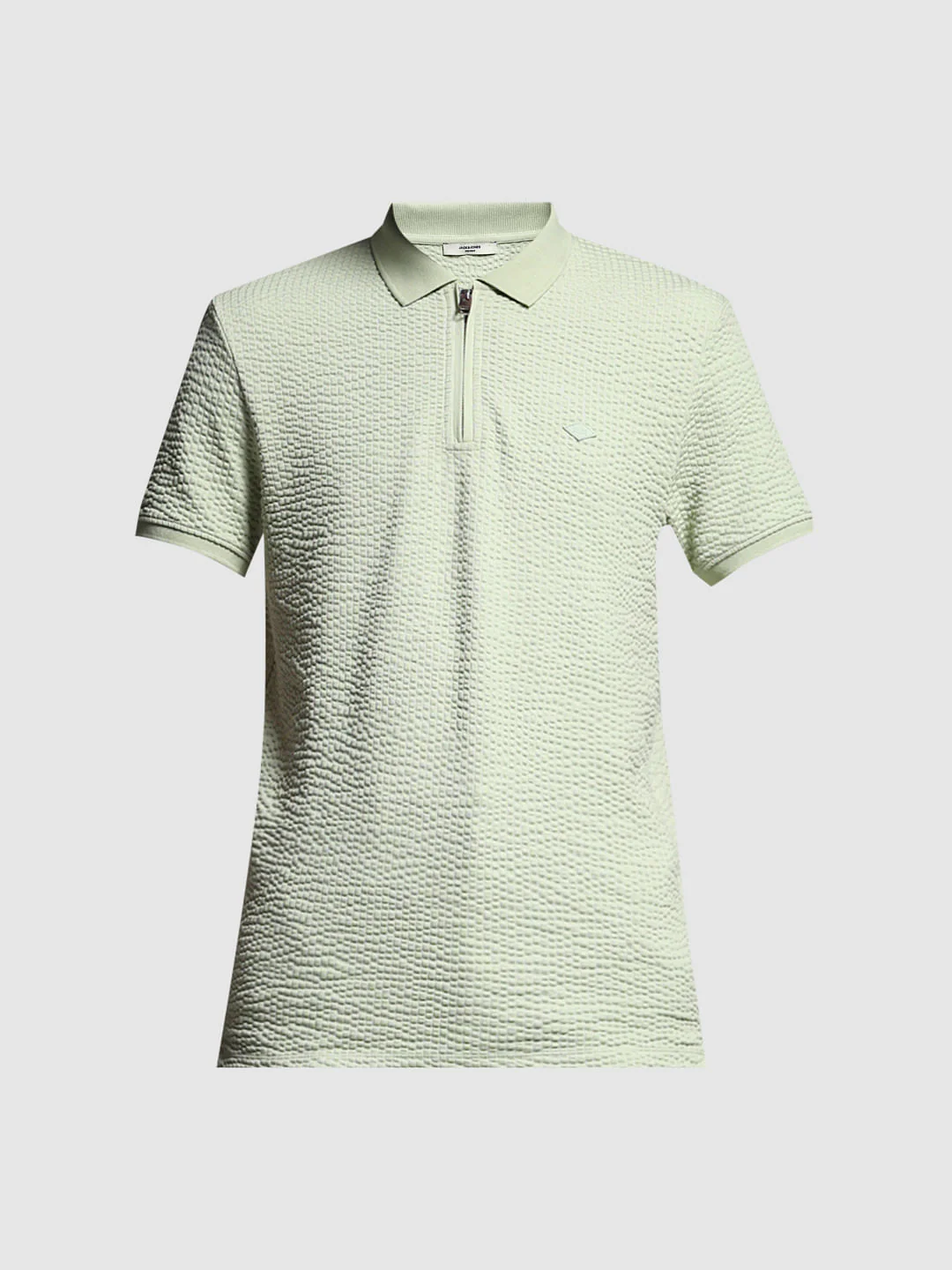 Green Zip Collar Cotton Polo - Image 7
